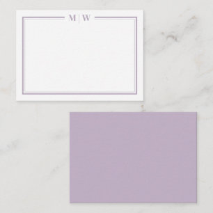 Purple Minimalist Monogram Card