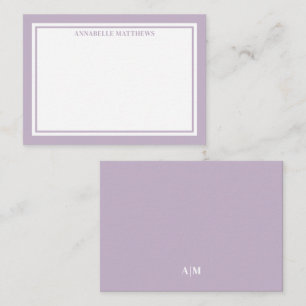 Purple Minimalist Name Monogram Card