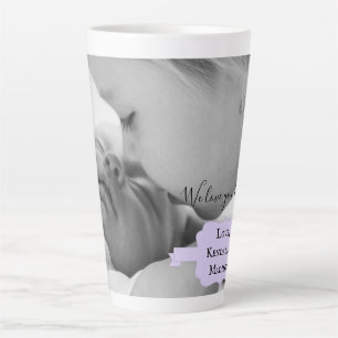 Purple Minimalist Photo Mother's Day Latte Mug