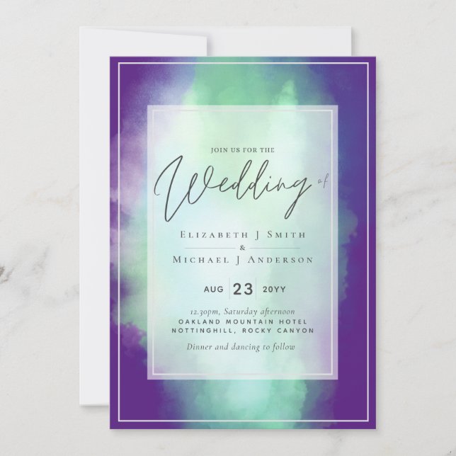 Purple Mint Dreams Modern Budget Wedding (Front)