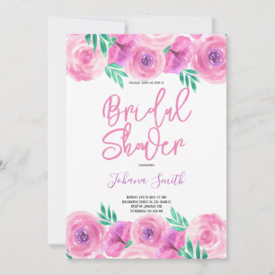 Purple Mint Floral Spring Bridal Shower Invitation