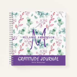 Purple Mint Flowers Gratitude Blessing Journal