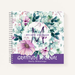 Purple Mint Flowers Gratitude Blessing Journal