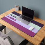 Purple, Mint Green & Magenta Stripes Pattern  Desk Mat<br><div class="desc">Refresh your bedroom with the Trendy Purple and Mint Green Magenta Stripes Pattern Duvet Cover. Featuring a stylish blend of cool mint green and rich purple stripes, this modern design adds a fresh and contemporary touch to your space. Perfect for creating a chic and vibrant atmosphere while ensuring comfort and...</div>