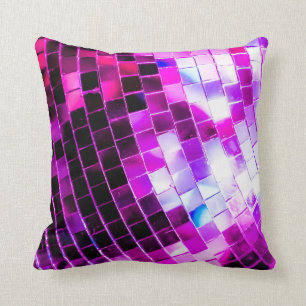 Purple Mirror Disco Ball Cushion