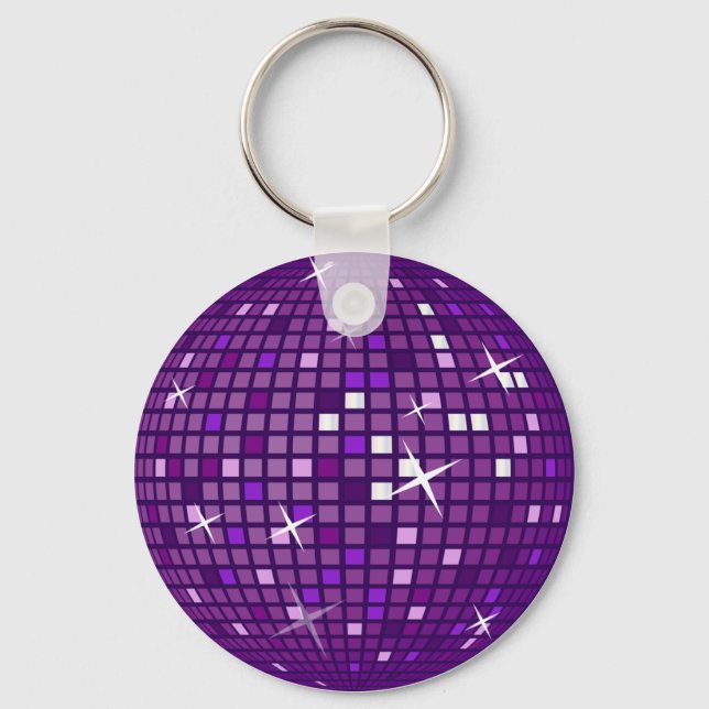 PURPLE MIRROR DISCO BALL KEY RING (Front)