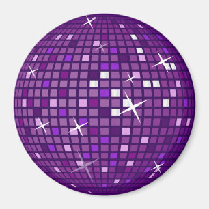 PURPLE MIRROR DISCO BALL MAGNET