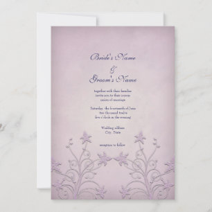 Purple Mist Floral Elegant Wedding Invitations