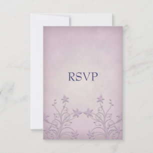 Purple Mist Floral Wedding RSVP Notes
