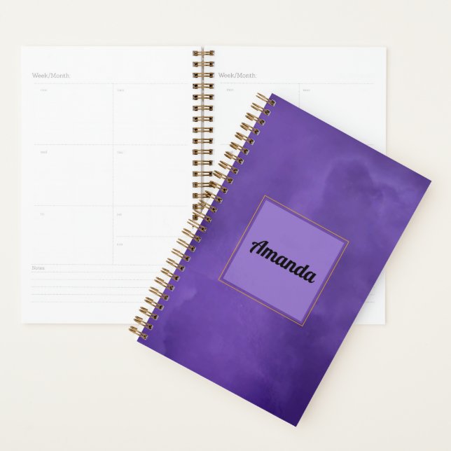 Purple Mist Personal Daily and Goals Custom Name Planner (Display)