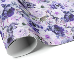 Purple Mix Flower Wrapping Paper