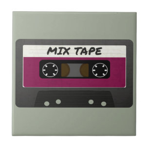 Purple Mix Tape - 80s And 90s Retro Inspired Gift Ceramic Tile