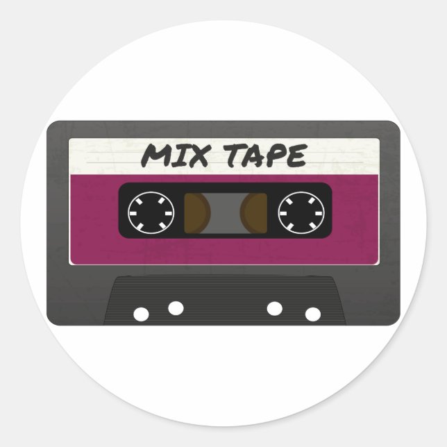 Purple Mix Tape - 80s And 90s Retro Inspired Gift Classic Round Sticker (Front)