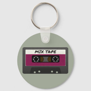 Purple Mix Tape - 80s And 90s Retro Inspired Gift Key Ring