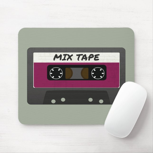Purple Mix Tape - 80s And 90s Retro Inspired Gift Mouse Pad (With Mouse)