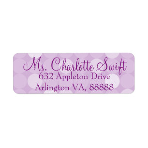 Purple Mod Polka Dot Baby Shower Return Address Label