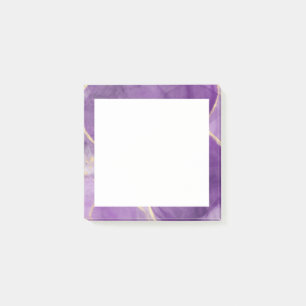 Purple Modern Alcohol Ink Art Notes
