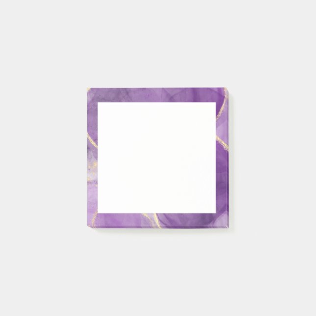 Purple Modern Alcohol Ink Art Notes (Front)