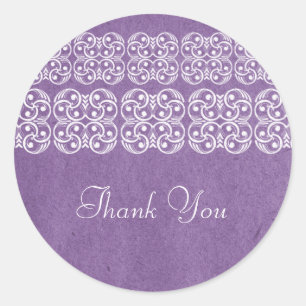 Purple Modern Bohemian Thank You Stickers