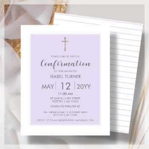 Purple   Modern Confirmation Budget Invitation