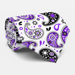 Purple Modern Country Western Bandana Paisley Tie
