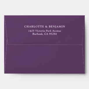 Purple Modern Custom Wedding 5.25x7.25 Envelope