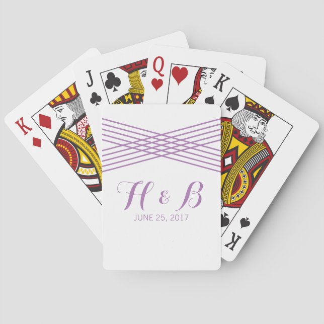 Purple Modern Deco Playing Cards (Back)
