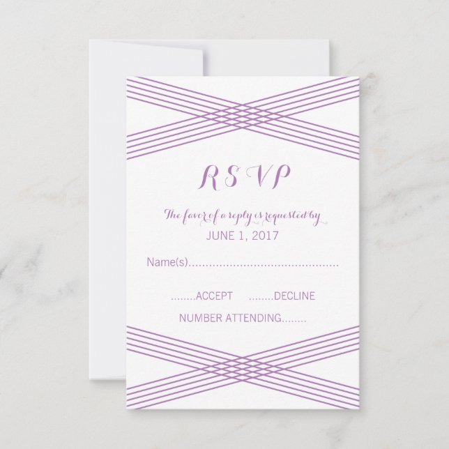 Purple Modern Deco Response Card (Front)