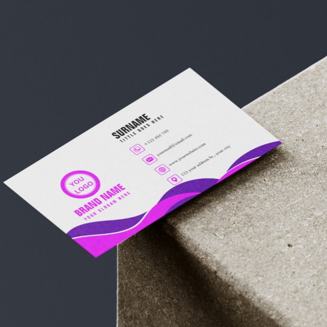 Purple Modern Elegant  Business Card (Creator Uploaded)