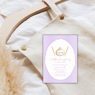 Purple Modern Girl Asian Dumpling Baby Shower  Invitation
