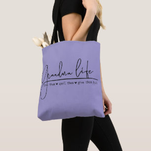 Purple Modern Grandma Life Tote Bag