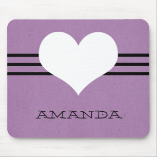 Purple Modern Heart Mousepad