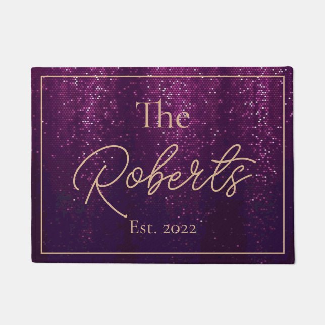 Purple Modern Housewarming | New Home | Welcome Doormat (Front)