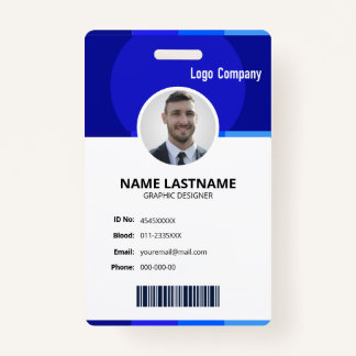 Purple Modern ID Identification Card Photo Badge ID Badge