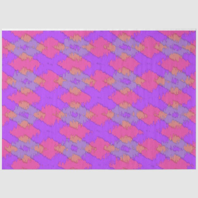 Purple Modern Ikat Pattern Tissue Paper (Front)