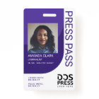 Purple Modern & Minimal Press Pass Photo ID