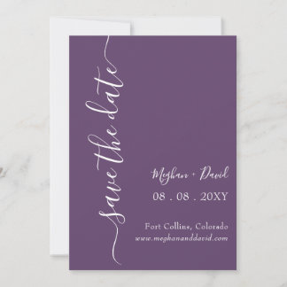 Purple Modern Minimal Simple Elegant  Save The Date