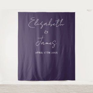 Purple Modern Minimalist Wedding Photo Backdrop Tapestry
