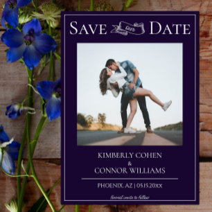 Purple Modern Photo Save the Date