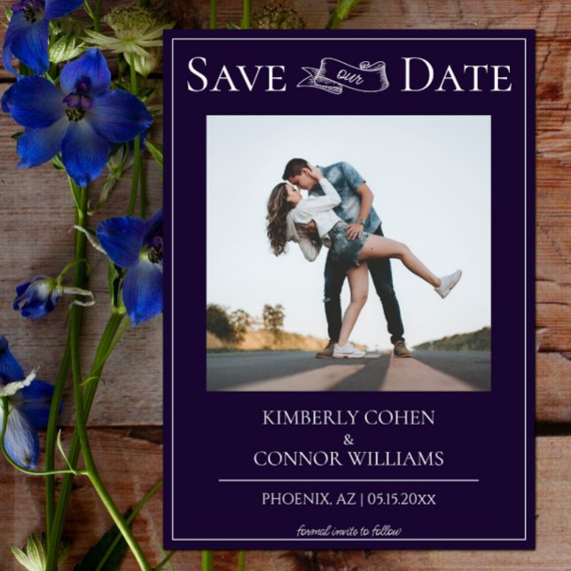 Purple Modern Photo Save the Date (Purple Modern Photo Save the Date)