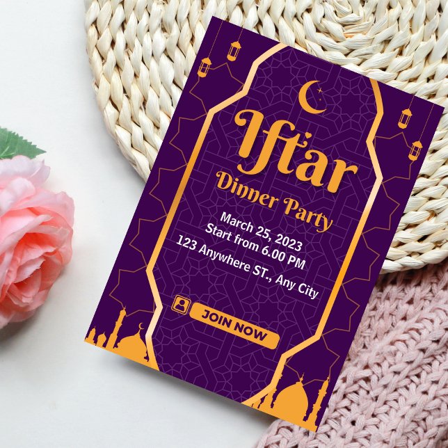 Purple Modern Ramadan Iftar Party Invitation (Creator Uploaded)