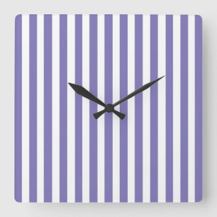 Purple Modern Stripes Square Wall Clock