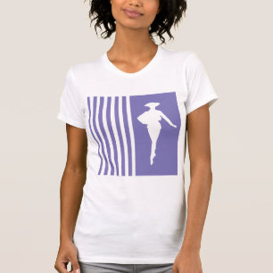 Purple Modern Stripes with Fashion Silhouette T-Shirt