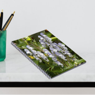 Purple Monkshood Flowers Floral Notebook