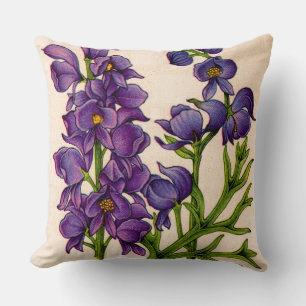 purple monkshoods cushion