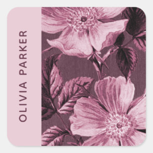 Purple Monochromatic Blooms Floral Envelope Seal
