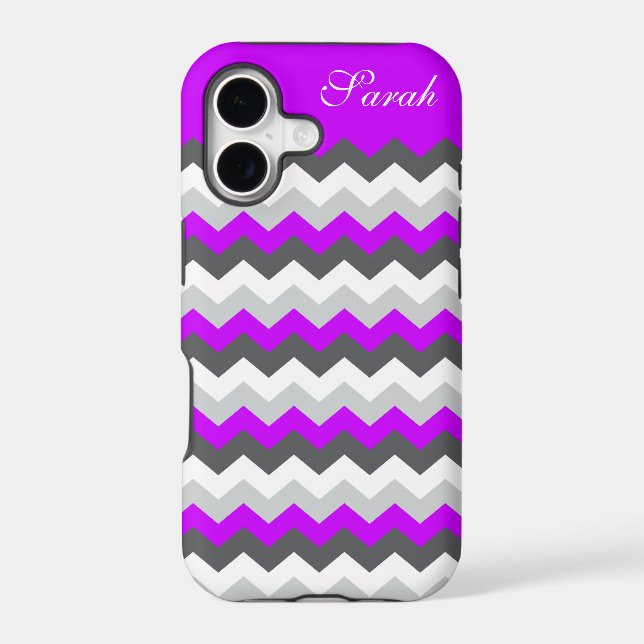 Purple Monogram Chevron ZigZag - Pick Your Colour! (Back)