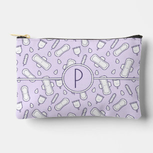 Purple Monogram Cute Cartoon Pad Period Accessory Pouch