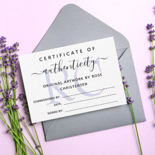 Purple Monogram Larger Certificate of Authenticity