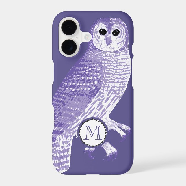 Purple Monogram Owl Personalised  (Back)